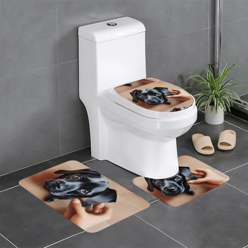 Rutschfeste Bodenmatte, 3er-Set, WHJSHOP Französischer Hund, Welpe, Handdruck, U-förmige WC-Bodenmatte, fest befestigt, saugfähig und langlebig, dick und bequem Rutschfeste Bodenmatte, 3er-Set, WHJSHOP Französischer Hund, Welpe, Handdruck, U-förmige WC-Bodenmatte, fest befestigt, saugfähig und langlebig, dick und bequem von WHJSHOP