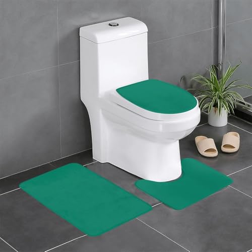 Rutschfeste Bodenmatte, 3er-Set, WHJSHOP Malachitgrün bedruckt, U-förmige WC-Bodenmatte, fest befestigt, saugfähig und langlebig, dick und bequem Rutschfeste Bodenmatte, 3er-Set, WHJSHOP Malachitgrün bedruckt, U-förmige WC-Bodenmatte, fest befestigt, saugfähig und langlebig, dick und bequem von WHJSHOP