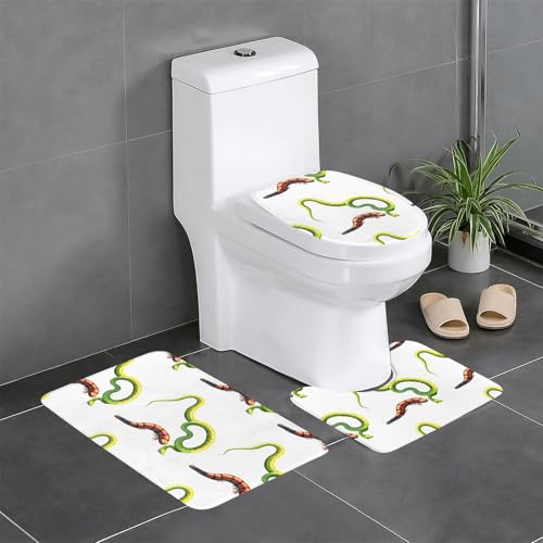 Rutschfeste Bodenmatte, 3er-Set, WHJSHOP Tausendfüßler und Schlangen-Druck, U-förmige WC-Bodenmatte, fest befestigt, saugfähig und langlebig, dick und bequem Rutschfeste Bodenmatte, 3er-Set, WHJSHOP Tausendfüßler und Schlangen-Druck, U-förmige WC-Bodenmatte, fest befestigt, saugfähig und langlebig, dick und bequem von WHJSHOP