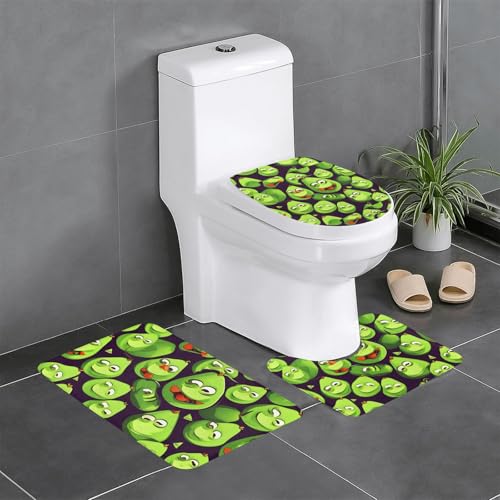 Rutschfeste Bodenmatte, 3er-Set, WHJSHOP lustiger Cartoon-Avocado-Druck, U-förmige WC-Bodenmatte, fest befestigt, saugfähig und langlebig, dick und bequem Rutschfeste Bodenmatte, 3er-Set, WHJSHOP lustiger Cartoon-Avocado-Druck, U-förmige WC-Bodenmatte, fest befestigt, saugfähig und langlebig, dick und bequem von WHJSHOP