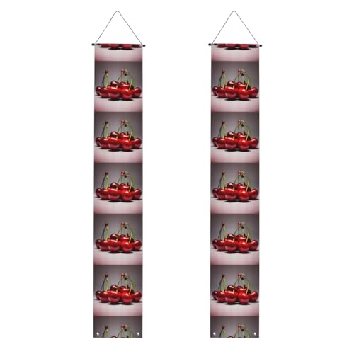 WHJSHOP Abschluss-Veranda-Banner mit chilenischen Kirschen, robust, langlebig, waschbar und wiederverwendbar, 30,5 x 180,9 cm von WHJSHOP