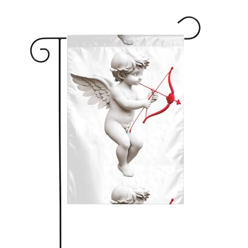 WHJSHOP Amor schießt verliebt, Gartenflagge, Hofdekoration, 30,5 x 45,7 cm, dick, langlebig von WHJSHOP