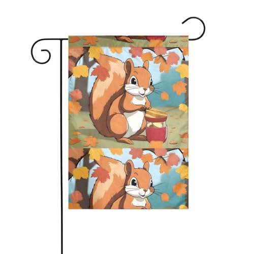 WHJSHOP Beschäftigtes Eichhörnchenbild, Gartenflagge, Hofdekoration, 30,5 x 45,7 cm, dick, langlebig von WHJSHOP