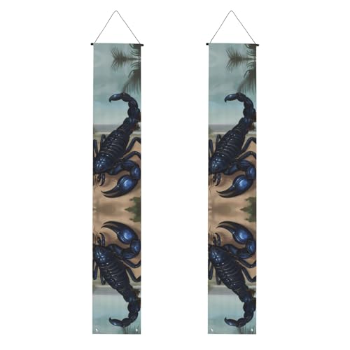 WHJSHOP Blauer Skorpion-Druck, Abschluss-Banner – robust, langlebig, waschbar und wiederverwendbar, Abschlussdekoration, 30,5 x 180,9 cm von WHJSHOP
