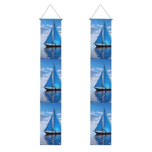 WHJSHOP Blaues Segelboot-Druck Abschlussbanner – robust, langlebig, waschbar und wiederverwendbar, Abschlussdekoration, 30,5 x 180,9 cm WHJSHOP Blaues Segelboot-Druck Abschlussbanner – robust, langlebig, waschbar und wiederverwendbar, Abschlussdekoration, 30,5 x 180,9 cm von WHJSHOP