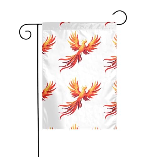 WHJSHOP Feuerphönix fliegt im Sternenhimmel, Gartenflagge, Hofdekoration, 30,5 x 45,7 cm, dick, langlebig von WHJSHOP
