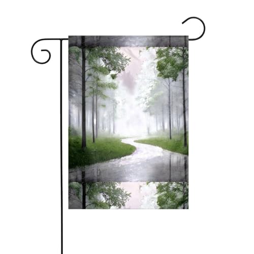 WHJSHOP Gartenflagge, Motiv: Frischer Wald nach Regen, 30,5 x 45,7 cm, dick, langlebig von WHJSHOP