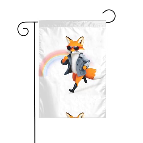 WHJSHOP Gartenflagge mit Fuchs, der Sport liebt, 30,5 x 45,7 cm dick, langlebig von WHJSHOP