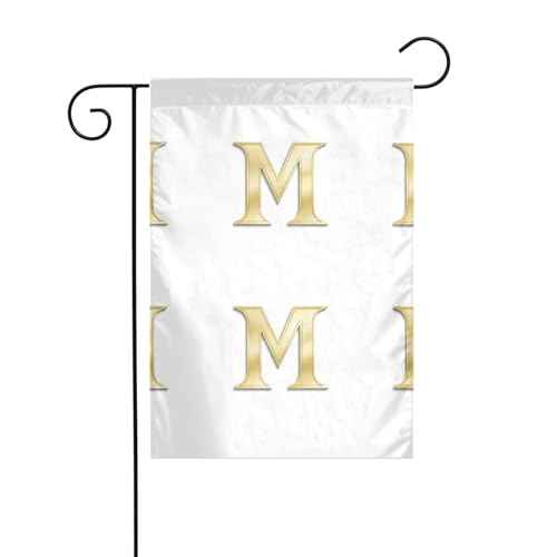 WHJSHOP Großbuchstabe M, Kunstdruck, Gartenflagge, Hofdekoration, 30,5 x 45,7 cm, dick, langlebig von WHJSHOP