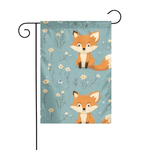 WHJSHOP Kleiner Fuchs, Gartenflagge, Hofdekoration, 30,5 x 45,7 cm, dick, langlebig von WHJSHOP
