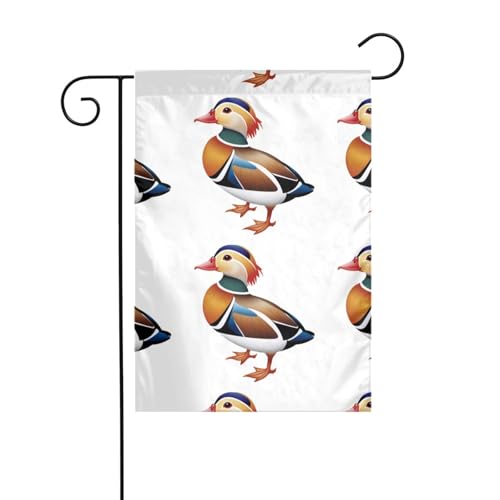 WHJSHOP Schnitzerei Mandarinenentenbild, Gartenflagge, Hofdekoration, 30,5 x 45,7 cm, dick, langlebig von WHJSHOP