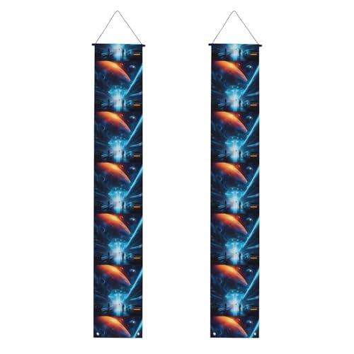 WHJSHOP Science Fiction Future Printing Graduation Veranda-Banner – stabil, langlebig, waschbar und wiederverwendbar, Abschlussdekoration, 30,5 x 180 cm von WHJSHOP