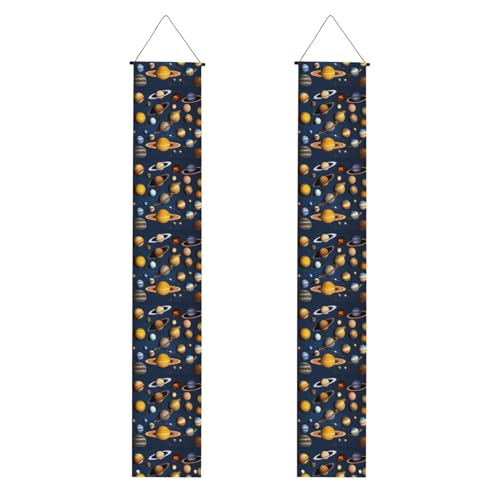 WHJSHOP Sonnensystem-Planeten-Druck, Abschluss-Banner – robust, langlebig, waschbar und wiederverwendbar, Abschlussdekoration, 30,5 x 180 cm von WHJSHOP