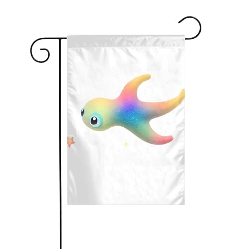 WHJSHOP Sternenhimmel, große Augen, Gartenflagge, Hofdekoration, 30,5 x 45,7 cm, dick, langlebig von WHJSHOP