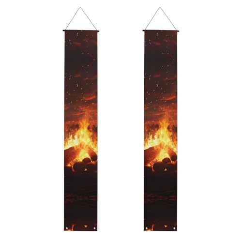 WHJSHOP Wunderschönes Banner mit Lagerfeuer-Druck, robust, langlebig, waschbar und wiederverwendbar, Abschlussdekoration, 30,5 x 180 cm von WHJSHOP