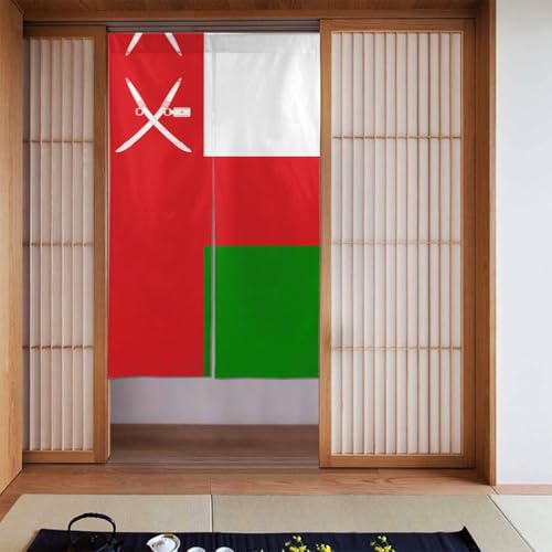 WHJSSF Bedruckter Türvorhang, Motiv: Flagge von Oman, Trennwand, Privatsphäre, geeignet für Küche, Bad, Zimmer, 86,4 x 142,2 cm WHJSSF Bedruckter Türvorhang, Motiv: Flagge von Oman, Trennwand, Privatsphäre, geeignet für Küche, Bad, Zimmer, 86,4 x 142,2 cm von WHJSSF