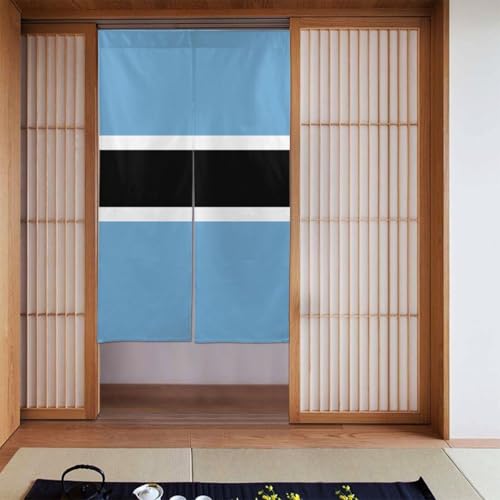 WHJSSF Bedruckter Türvorhang mit Botswana-Flagge, Trennwand, Privatsphäre, geeignet für Küche, Bad, Zimmer, 86,4 x 142,2 cm von WHJSSF