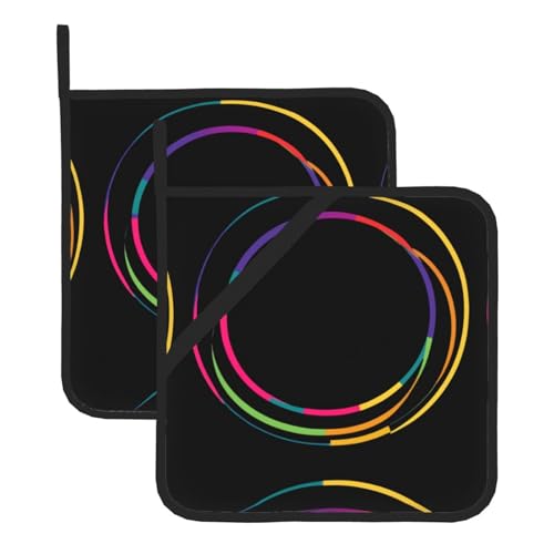 WHJSSF Bunte runde Ringdrucke, quadratisch, isoliert, 2-teilig, dick, langlebig, für Wärmeisolierung für Mikrowelle, Backofen und Grillen im Freien WHJSSF Bunte runde Ringdrucke, quadratisch, isoliert, 2-teilig, dick, langlebig, für Wärmeisolierung für Mikrowelle, Backofen und Grillen im Freien von WHJSSF
