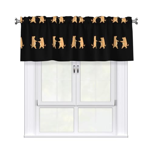 WHJSSF Capybaras tanzender Hand-in-Handdruck-Vorhang mit kurzer Stange, 137,2 x 45,7 cm, für Küche, Bad, Waschküche und Studio-Fenster, mit Lichtfilterung WHJSSF Capybaras tanzender Hand-in-Handdruck-Vorhang mit kurzer Stange, 137,2 x 45,7 cm, für Küche, Bad, Waschküche und Studio-Fenster, mit Lichtfilterung von WHJSSF