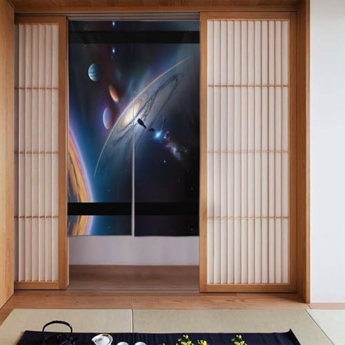 WHJSSF Ein faszinierendes Universum, bedruckter Türvorhang, Trennwand, Privatsphäre, geeignet für Küche, Bad, Zimmer, 86,4 x 142,2 cm von WHJSSF