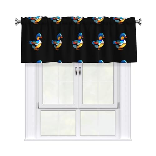 WHJSSF Farbiger Mandarinen-Vorhang mit Kristalldruck, mit kurzer Stange, 137,2 x 45,7 cm, für Küche, Bad, Waschküche und Studio-Fenster, mit Lichtfilterung WHJSSF Farbiger Mandarinen-Vorhang mit Kristalldruck, mit kurzer Stange, 137,2 x 45,7 cm, für Küche, Bad, Waschküche und Studio-Fenster, mit Lichtfilterung von WHJSSF