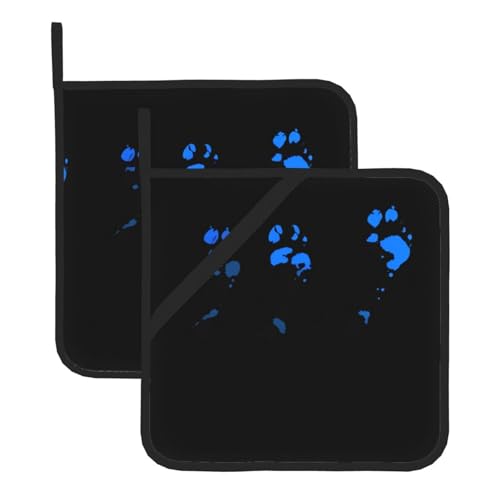 WHJSSF Fluoreszierende Fußabdrücke, quadratisch, isoliert, Topfmatte, 2-teilig, dick, langlebig, für Wärmeisolierung für Mikrowelle, Backofen und Grillen im Freien von WHJSSF