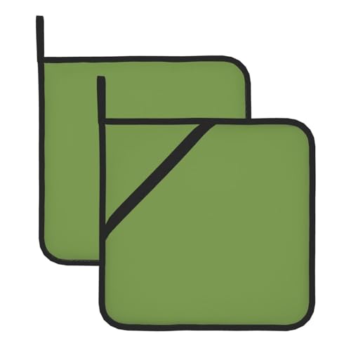 WHJSSF Green Mountain Prints Quadratische Isolier-Topfmatte, 2 Stück, dick und langlebig, mit Umhängeband, für Mikrowelle, Backofen, Grillen im Freien von WHJSSF