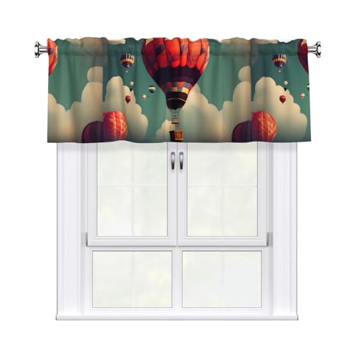 WHJSSF Heißluftballon-Druckvorhang mit kurzer Stange, 137,2 x 45,7 cm, für Küche, Bad, Waschküche und Studio-Fenster, mit Lichtfilterung WHJSSF Heißluftballon-Druckvorhang mit kurzer Stange, 137,2 x 45,7 cm, für Küche, Bad, Waschküche und Studio-Fenster, mit Lichtfilterung von WHJSSF