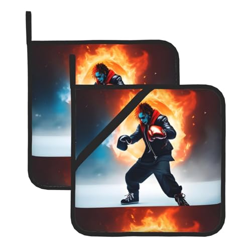 WHJSSF Ice and Fire Boxing_ Prints Quadratische isolierte Topfmatte, 2-teilig, dick, langlebig, für Wärmeisolierung für Mikrowelle, Backofen und Grillen im Freien WHJSSF Ice and Fire Boxing_ Prints Quadratische isolierte Topfmatte, 2-teilig, dick, langlebig, für Wärmeisolierung für Mikrowelle, Backofen und Grillen im Freien von WHJSSF