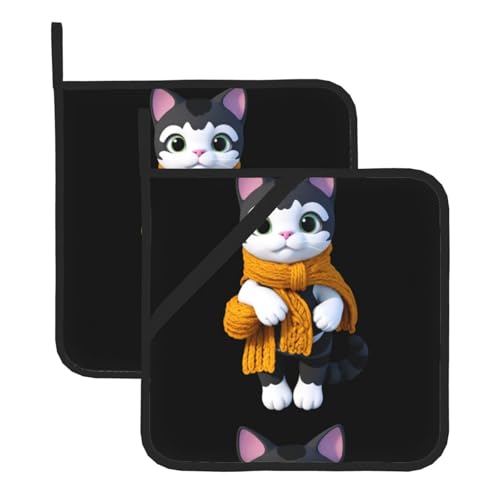 WHJSSF Katzen-Strickschal, quadratisch, isoliert, Topfmatte, 2-teilig, dick, langlebig, für Wärmeisolierung für Mikrowelle, Backofen und Grillen im Freien WHJSSF Katzen-Strickschal, quadratisch, isoliert, Topfmatte, 2-teilig, dick, langlebig, für Wärmeisolierung für Mikrowelle, Backofen und Grillen im Freien von WHJSSF