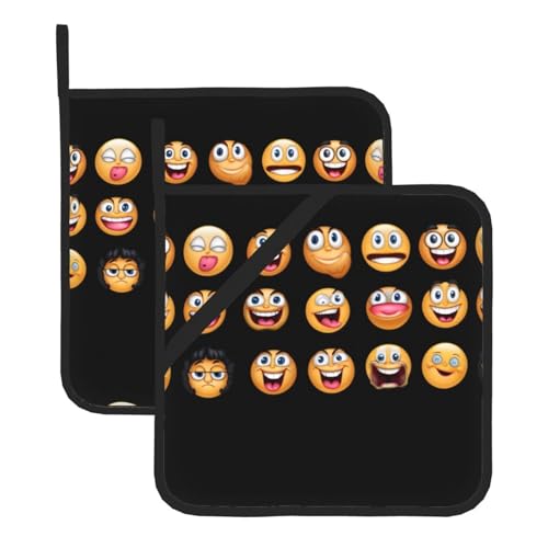 WHJSSF Lustige Emoticon-Packung Drucke, quadratisch, isoliert, Topfmatte, 2-teilig, dick, langlebig, für Wärmeisolierung für Mikrowelle, Backofen und Grillen im Freien WHJSSF Lustige Emoticon-Packung Drucke, quadratisch, isoliert, Topfmatte, 2-teilig, dick, langlebig, für Wärmeisolierung für Mikrowelle, Backofen und Grillen im Freien von WHJSSF