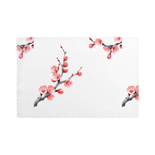 WHJSSF Platzsets für Esstisch, Motiv: Pflaumenblüten im Winter, 6 Stück, für Hotels, Häuser und Bankette als dekorative Tischdekoration, schön und langlebig WHJSSF Platzsets für Esstisch, Motiv: Pflaumenblüten im Winter, 6 Stück, für Hotels, Häuser und Bankette als dekorative Tischdekoration, schön und langlebig von WHJSSF
