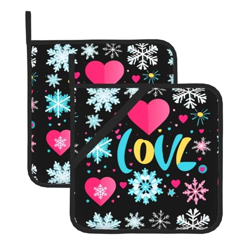 WHJSSF Quadratische isolierte Topfmatte mit Aufschrift "I love you", 2-teilig, dick, langlebig, Wärmeisolierung, für Mikrowelle, Backofen und Grillen im Freien WHJSSF Quadratische isolierte Topfmatte mit Aufschrift "I love you", 2-teilig, dick, langlebig, Wärmeisolierung, für Mikrowelle, Backofen und Grillen im Freien von WHJSSF
