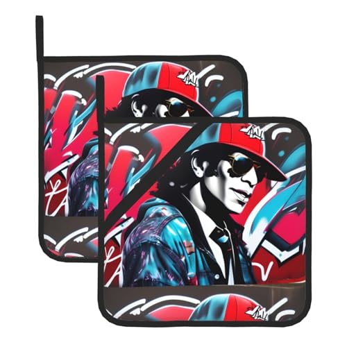 WHJSSF Quadratische isolierte Topfmatte mit Graffiti-Hip-Hop-Drucken, 2-teilig, dick, langlebig, für Wärmeisolierung für Mikrowelle, Backofen und Grillen im Freien WHJSSF Quadratische isolierte Topfmatte mit Graffiti-Hip-Hop-Drucken, 2-teilig, dick, langlebig, für Wärmeisolierung für Mikrowelle, Backofen und Grillen im Freien von WHJSSF