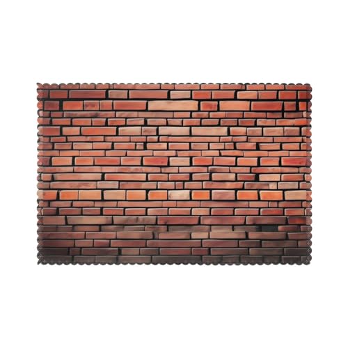 WHJSSF Tischsets mit industriellem Backsteinmauer-Hintergrundmuster für Esstisch, 6 Stück, dickes und stabiles Design für hervorragende Verschleißfestigkeit, gute Faltenbeständigkeit WHJSSF Tischsets mit industriellem Backsteinmauer-Hintergrundmuster für Esstisch, 6 Stück, dickes und stabiles Design für hervorragende Verschleißfestigkeit, gute Faltenbeständigkeit von WHJSSF