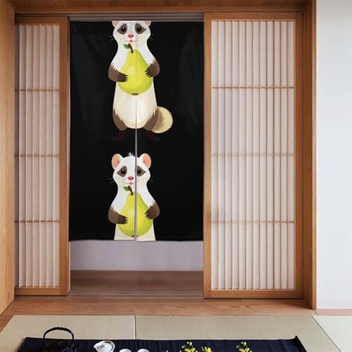 WHJSSF Türvorhang mit Frettchen, bedruckt, für Küche, Bad, Zimmer, 86,4 x 142,2 cm WHJSSF Türvorhang mit Frettchen, bedruckt, für Küche, Bad, Zimmer, 86,4 x 142,2 cm von WHJSSF