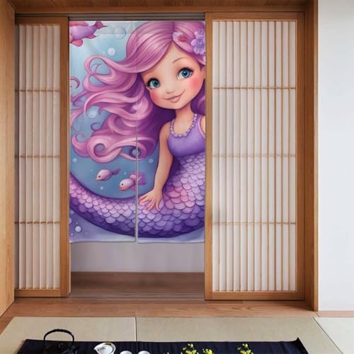 WHJSSF Türvorhang mit Meerjungfrauen-Motiv, bedruckt, für Küche, Bad, Zimmer, 86,4 x 142,2 cm, Rosa / Violett WHJSSF Türvorhang mit Meerjungfrauen-Motiv, bedruckt, für Küche, Bad, Zimmer, 86,4 x 142,2 cm, Rosa / Violett von WHJSSF