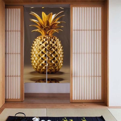 WHJSSF Türvorhang mit goldfarbenem Ananas-Druck, Trennwand, Privatsphäre, geeignet für Küche, Bad, Zimmer, 86,4 x 142,2 cm WHJSSF Türvorhang mit goldfarbenem Ananas-Druck, Trennwand, Privatsphäre, geeignet für Küche, Bad, Zimmer, 86,4 x 142,2 cm von WHJSSF