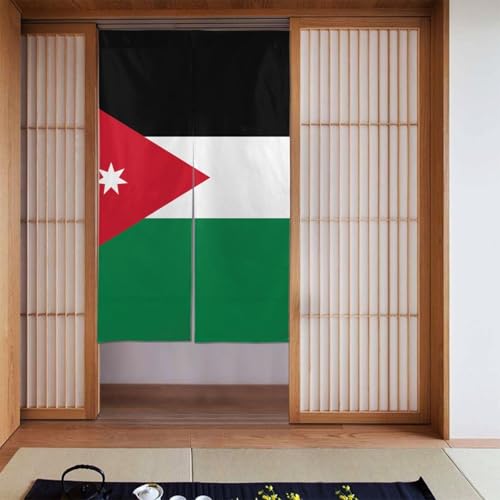 WHJSSF Türvorhang mit jordanischer Flagge, bedruckt, Trennwand, Privatsphäre, geeignet für Küche, Bad, Zimmer, 86,4 x 142,2 cm WHJSSF Türvorhang mit jordanischer Flagge, bedruckt, Trennwand, Privatsphäre, geeignet für Küche, Bad, Zimmer, 86,4 x 142,2 cm von WHJSSF