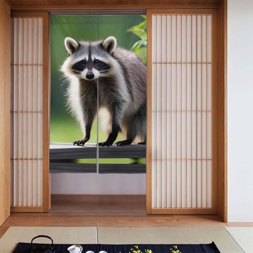 WHJSSF Türvorhang mit niedlichem Waschbär bedruckt, Trennwand, Privatsphäre, geeignet für Küche, Bad, Zimmer, 86,4 x 142,2 cm WHJSSF Türvorhang mit niedlichem Waschbär bedruckt, Trennwand, Privatsphäre, geeignet für Küche, Bad, Zimmer, 86,4 x 142,2 cm von WHJSSF