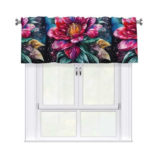 WHJSSF Vorhang mit Blumen-Diamant-Malerei-Druck, mit kurzer Stange, 137,2 x 45,7 cm, für die meisten Standard- oder dekorativen Gardinenstangen, für Küchen, Badezimmer, Waschküchen WHJSSF Vorhang mit Blumen-Diamant-Malerei-Druck, mit kurzer Stange, 137,2 x 45,7 cm, für die meisten Standard- oder dekorativen Gardinenstangen, für Küchen, Badezimmer, Waschküchen von WHJSSF