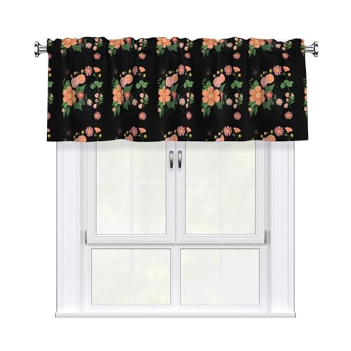 WHJSSF Vorhang mit Blumen und Spinnen, bedruckt, mit kurzer Stange, 137,2 x 45,7 cm, für Küche, Bad, Waschküche und Studio-Fenster, mit Lichtfilterung WHJSSF Vorhang mit Blumen und Spinnen, bedruckt, mit kurzer Stange, 137,2 x 45,7 cm, für Küche, Bad, Waschküche und Studio-Fenster, mit Lichtfilterung von WHJSSF