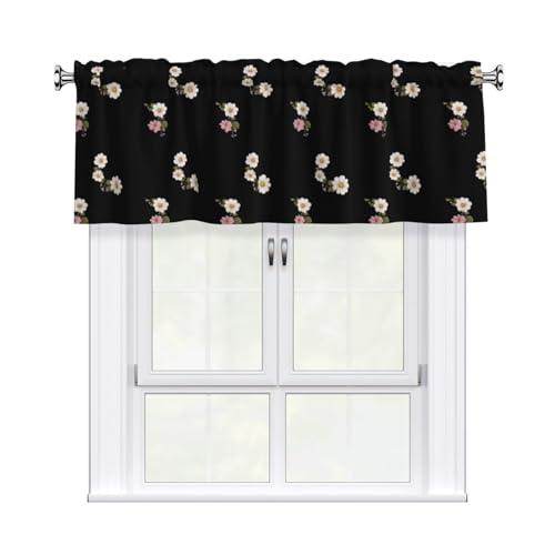 WHJSSF Vorhang mit Blumen vor dem Hintergrund, mit kurzer Stange, 137,2 x 45,7 cm, für Küche, Bad, Waschküche und Studio-Fenster, mit Lichtfilterung WHJSSF Vorhang mit Blumen vor dem Hintergrund, mit kurzer Stange, 137,2 x 45,7 cm, für Küche, Bad, Waschküche und Studio-Fenster, mit Lichtfilterung von WHJSSF