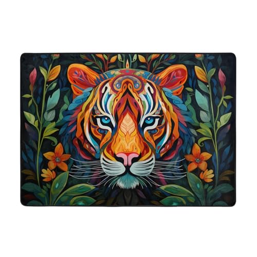 WHJWZY Carpet 203,2 x 147,3 cm – Flanell-Teppich für Wohnzimmer, Büro und mehr, Motiv: Der mächtige Tiger. Bild WHJWZY Carpet 203,2 x 147,3 cm – Flanell-Teppich für Wohnzimmer, Büro und mehr, Motiv: Der mächtige Tiger. Bild von WHJWZY