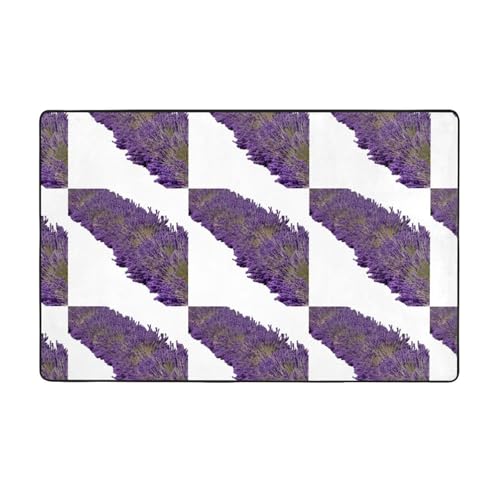 WHJWZY Carpet Flanell-Teppich für Wohnzimmer, Büro und mehr, 152,4 x 99,1 cm, Lavendel-Gruppenbild von WHJWZY