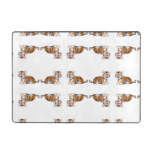 WHJWZY Carpet Flanell-Teppich für Wohnzimmer, Büro und mehr, 203,2 x 147,3 cm, Motiv: freches Tigerbild WHJWZY Carpet Flanell-Teppich für Wohnzimmer, Büro und mehr, 203,2 x 147,3 cm, Motiv: freches Tigerbild von WHJWZY