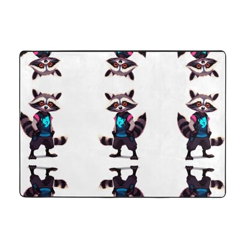 WHJWZY Carpet Flanell-Teppich für Wohnzimmer, Büro und mehr, 203,2 x 147,3 cm, Neon-Waschbär-Hack-Bild WHJWZY Carpet Flanell-Teppich für Wohnzimmer, Büro und mehr, 203,2 x 147,3 cm, Neon-Waschbär-Hack-Bild von WHJWZY