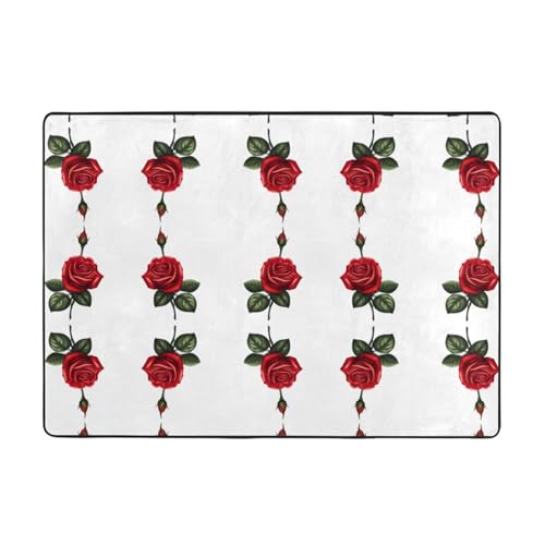 WHJWZY Carpet Flanell-Teppich für Wohnzimmer, Büro und mehr, 203,2 x 147,3 cm, rotes Rosenmuster WHJWZY Carpet Flanell-Teppich für Wohnzimmer, Büro und mehr, 203,2 x 147,3 cm, rotes Rosenmuster von WHJWZY