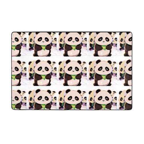 WHJWZY Carpet Flanell-Teppich für Wohnzimmer, Büro und mehr, 3 Pandas-Muster, 152,4 x 99,1 cm WHJWZY Carpet Flanell-Teppich für Wohnzimmer, Büro und mehr, 3 Pandas-Muster, 152,4 x 99,1 cm von WHJWZY