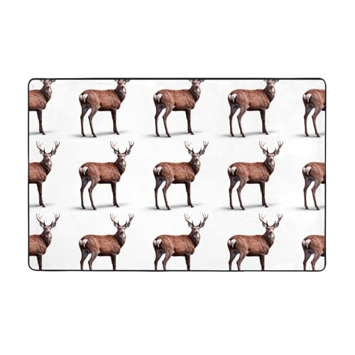 WHJWZY Carpet Flanell-Teppich für Wohnzimmer, Büro und mehr, robustes rotes Hirschmuster, 152,4 x 99,1 cm WHJWZY Carpet Flanell-Teppich für Wohnzimmer, Büro und mehr, robustes rotes Hirschmuster, 152,4 x 99,1 cm von WHJWZY